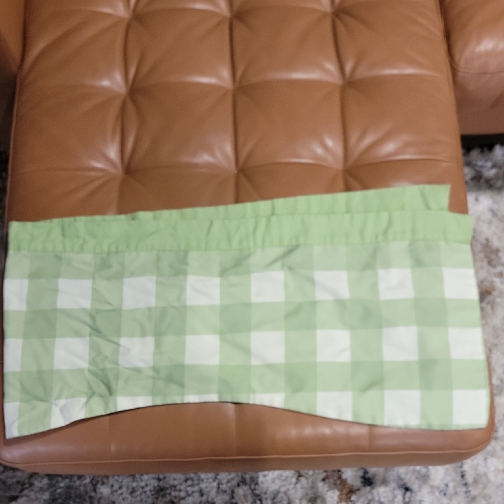 Green and White Checkered Curtain